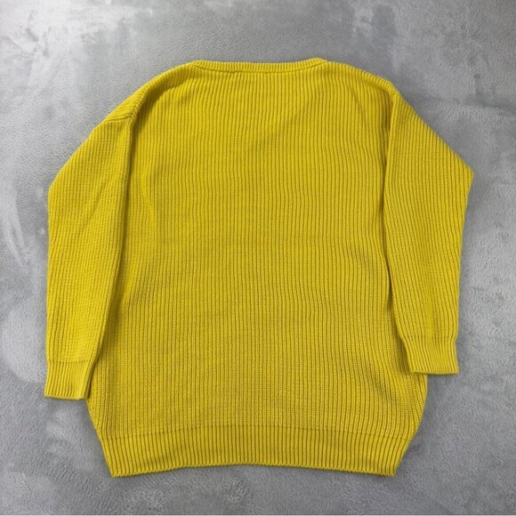 Balenciaga Paris Yellow V Neck Oversized Heavy Knit Sweater Men's Size XS/34 EU - Picture 3 of 16